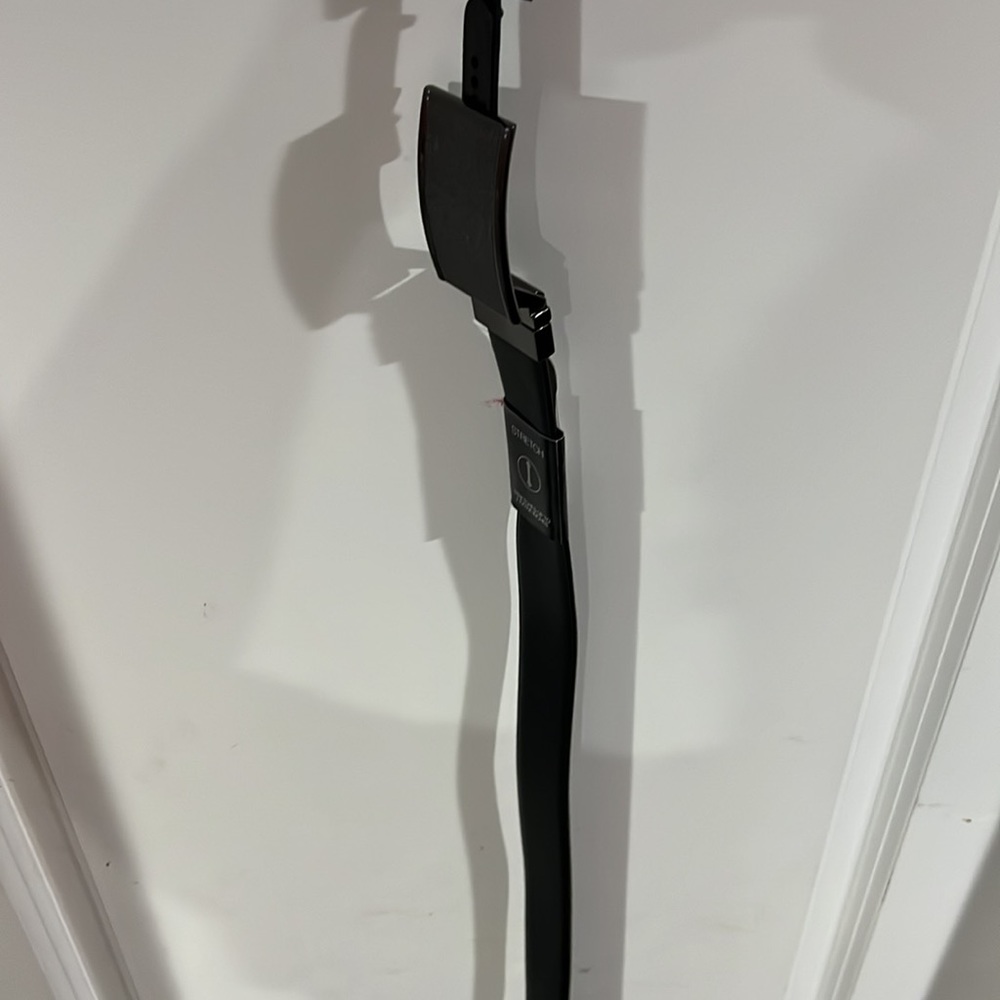 Mens xl black leather belt nwt